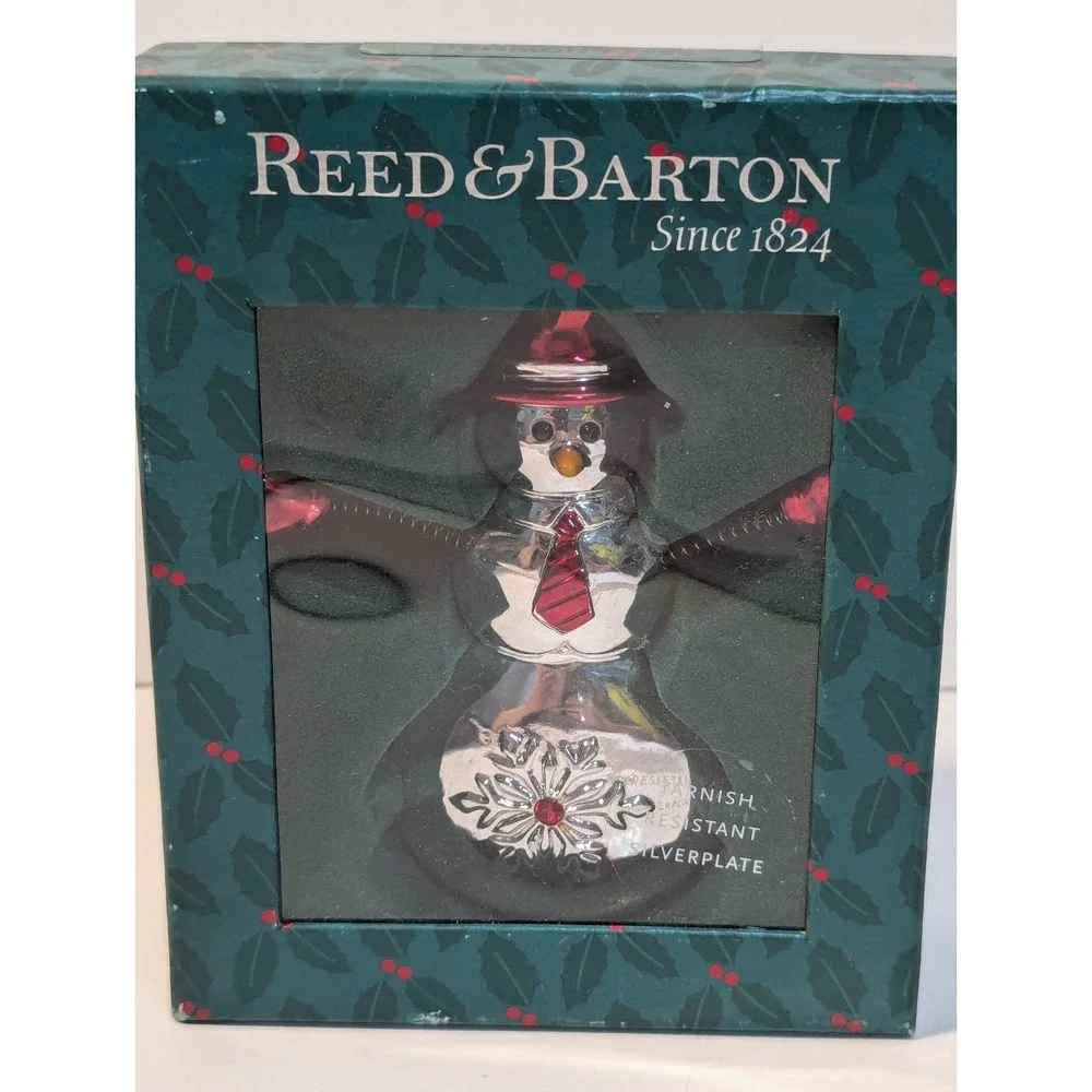 Reed and Barton snowman with mittens ornament